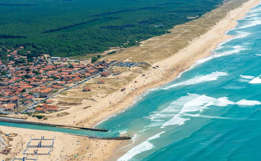 Vue aérienne du camping Mimizan Plage